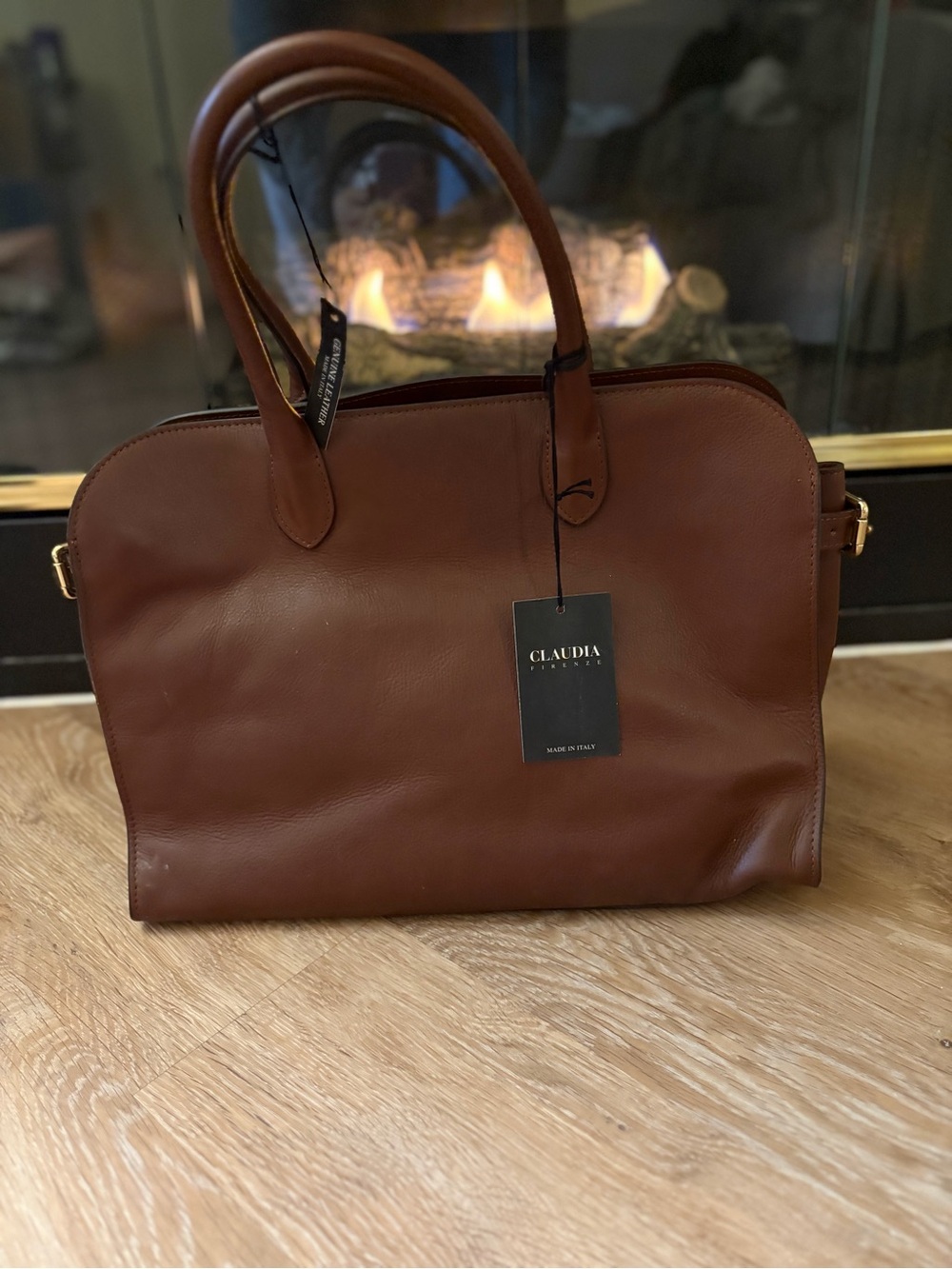 Claudia Firenze Brown Leather Tote Bag